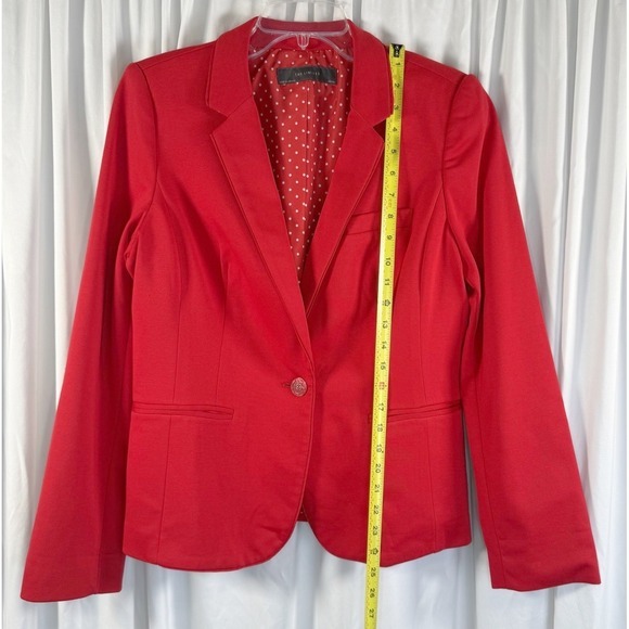 The Limited Red Single Button Blazer Polka Dot Lining M Preppy Academia 89-28 - Picture 5 of 13